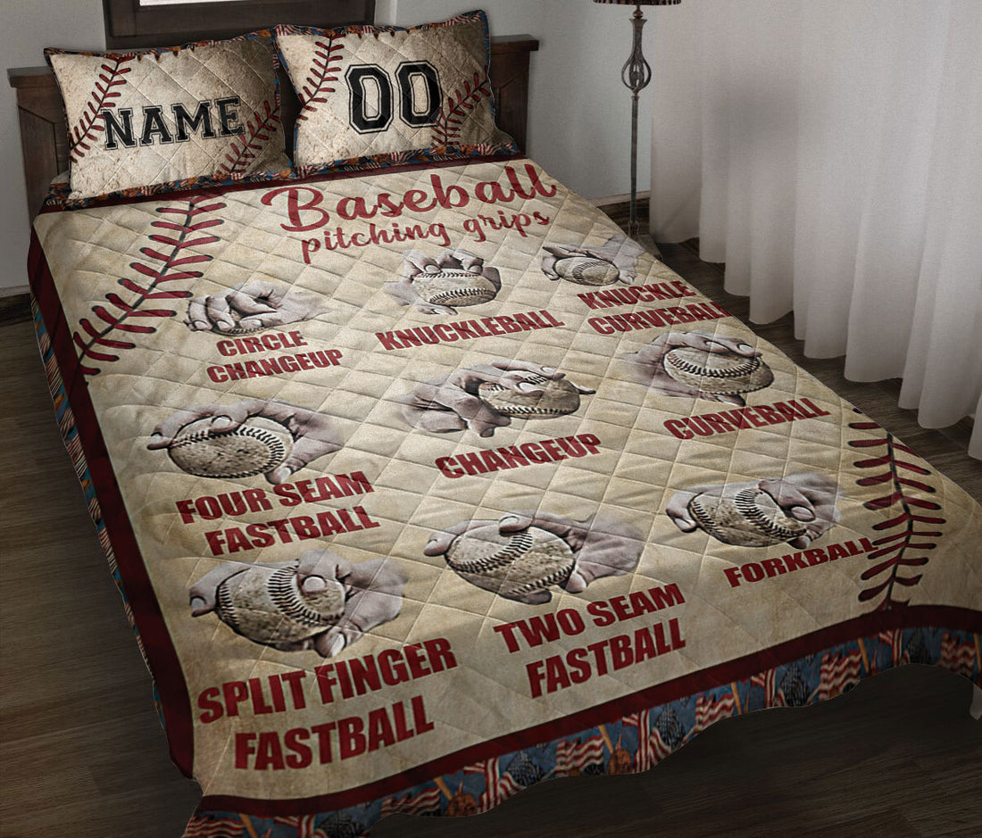 Ohaprints-Quilt-Bed-Set-Pillowcase-Baseball-Pitching-Grip-Baseball-Lover-Gift-Custom-Personalized-Name-Number-Blanket-Bedspread-Bedding-1306-Throw (55'' x 60'')