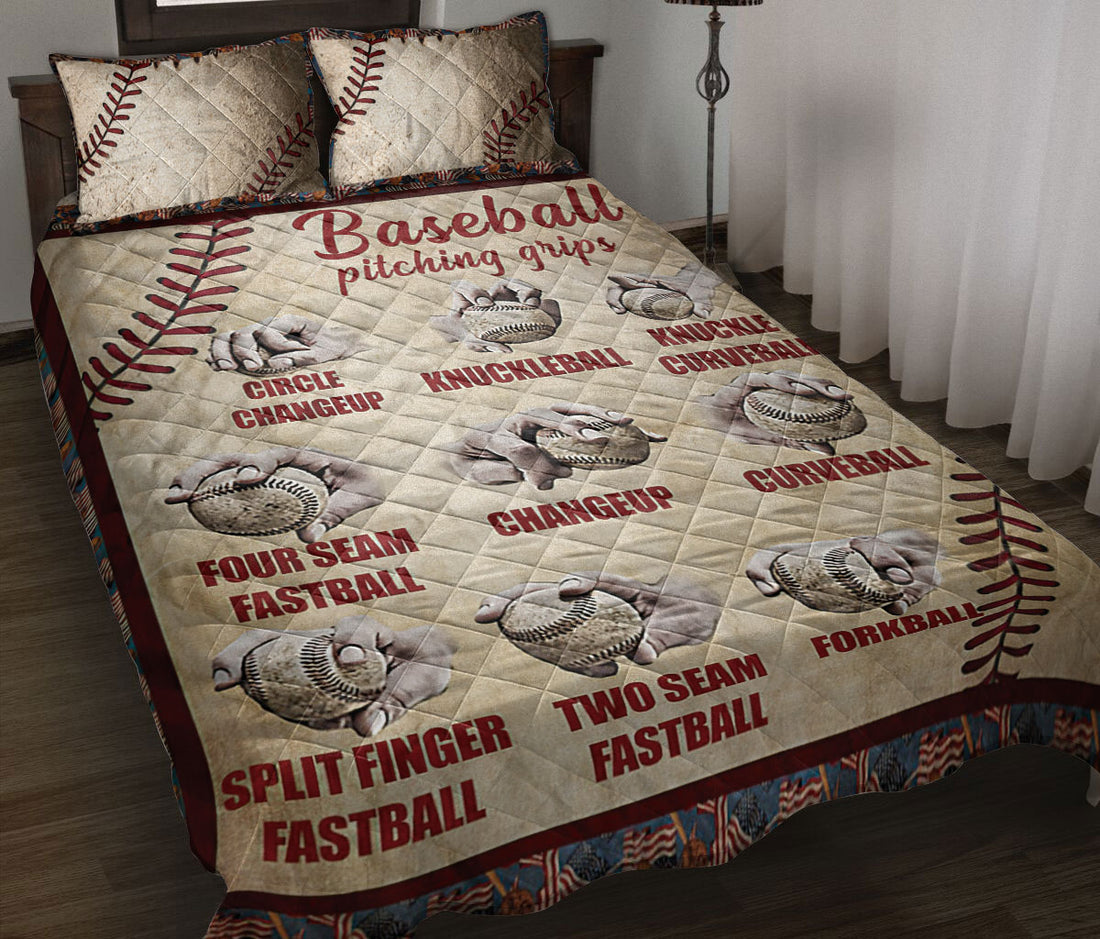 Ohaprints-Quilt-Bed-Set-Pillowcase-Baseball-Pitching-Grip-Baseball-Player-Lover-Fan-Gift-Vintage-Beige-Blanket-Bedspread-Bedding-1335-Throw (55'' x 60'')