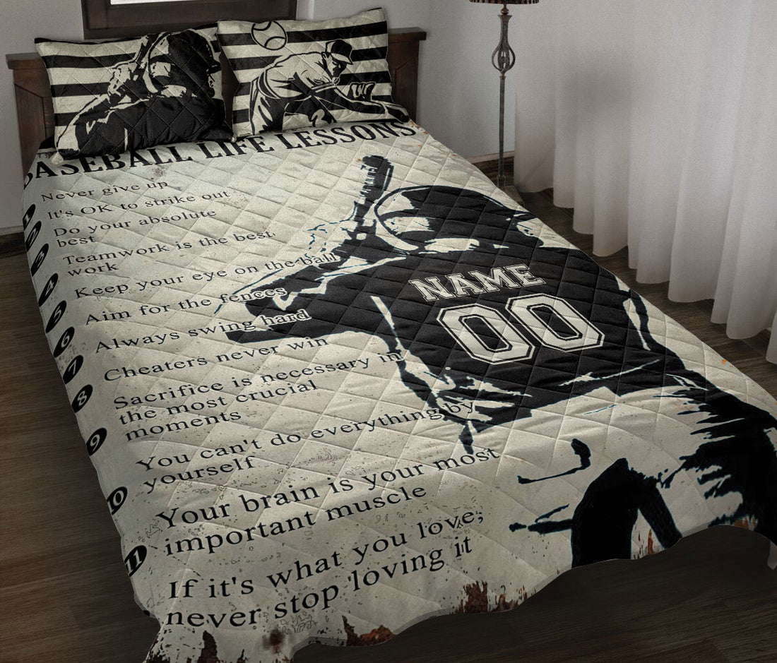 Ohaprints-Quilt-Bed-Set-Pillowcase-Baseball-Life-Lesson-Boy-Baseball-Lover-Gift-Custom-Personalized-Name-Number-Blanket-Bedspread-Bedding-2514-Throw (55'' x 60'')