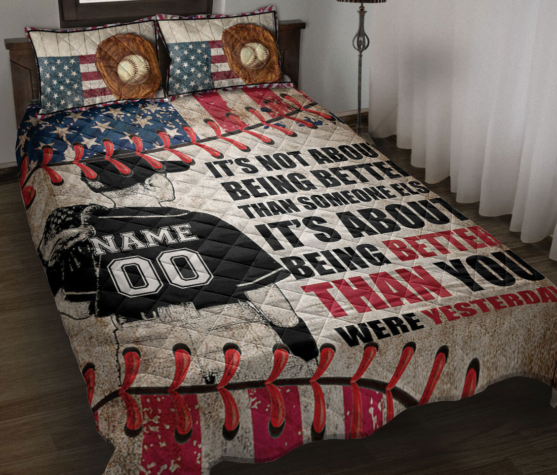Ohaprints-Quilt-Bed-Set-Pillowcase-Baseball-Boy-Fan-Gift-Idea-America-Flag-Blanket-Bedspread-Bedding-164-Throw (55'' x 60'')