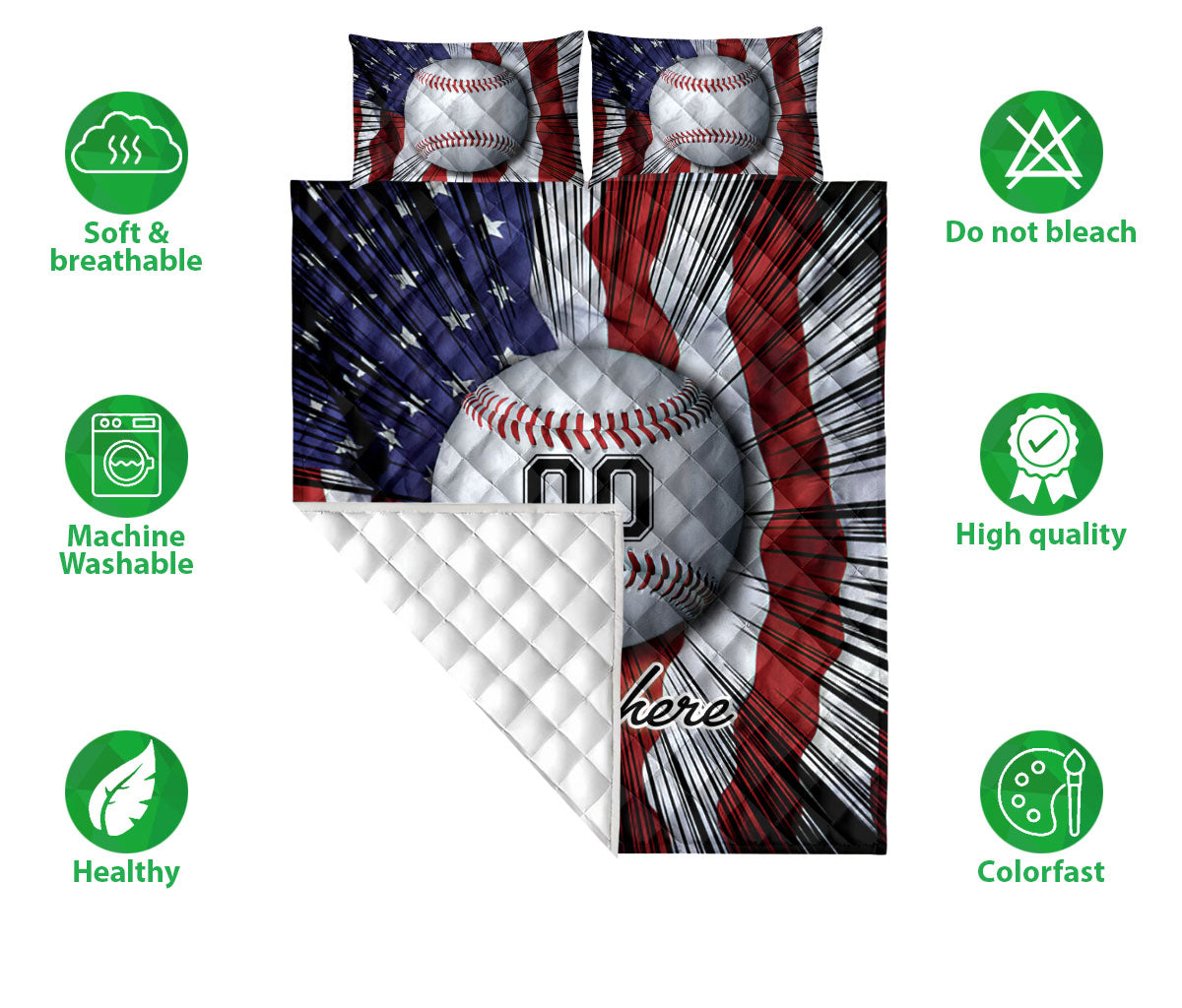 Ohaprints-Quilt-Bed-Set-Pillowcase-Baseball-Ball-America-Flag-Baseball-Lover-Gift-Custom-Personalized-Name-Number-Blanket-Bedspread-Bedding-5-Double (70'' x 80'')