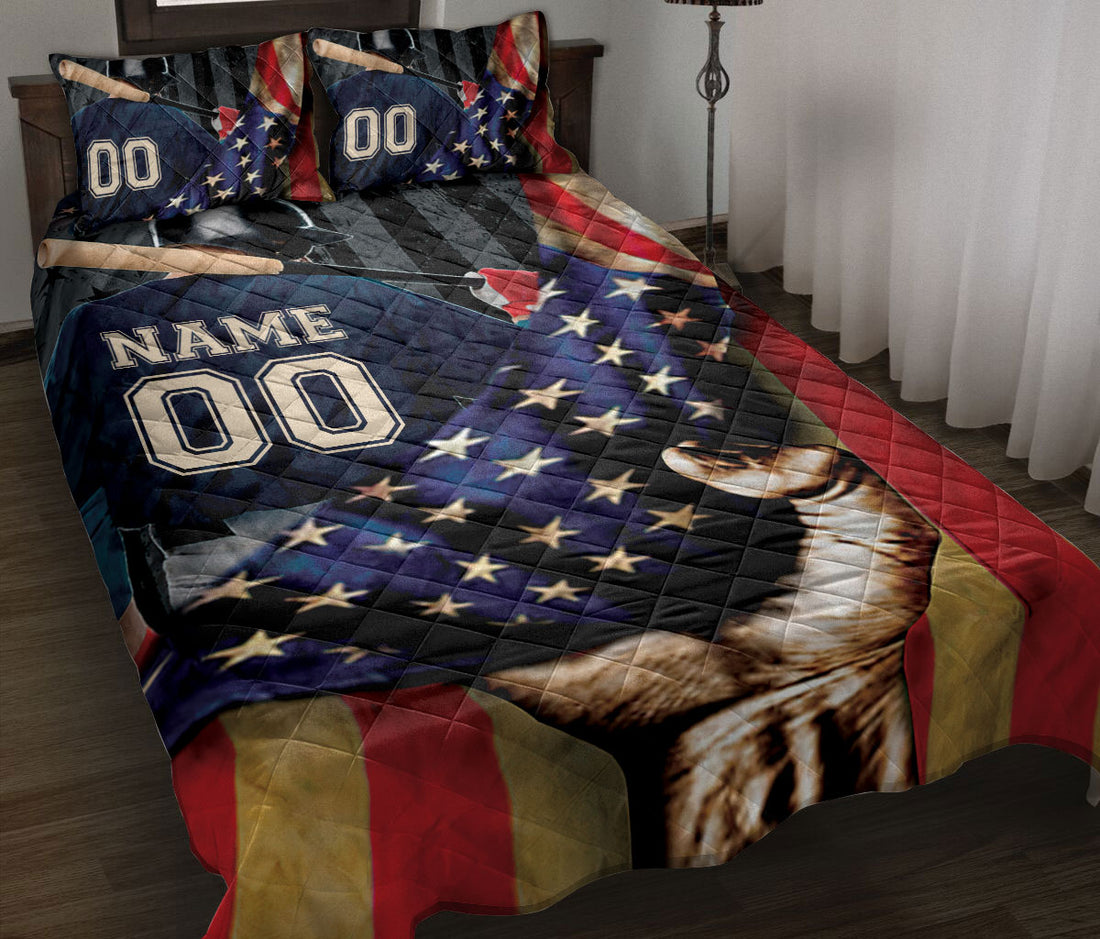 Ohaprints-Quilt-Bed-Set-Pillowcase-America-Us-Flag-Baseball-Player-Lover-Gift-Custom-Personalized-Name-Number-Blanket-Bedspread-Bedding-1924-Throw (55'' x 60'')
