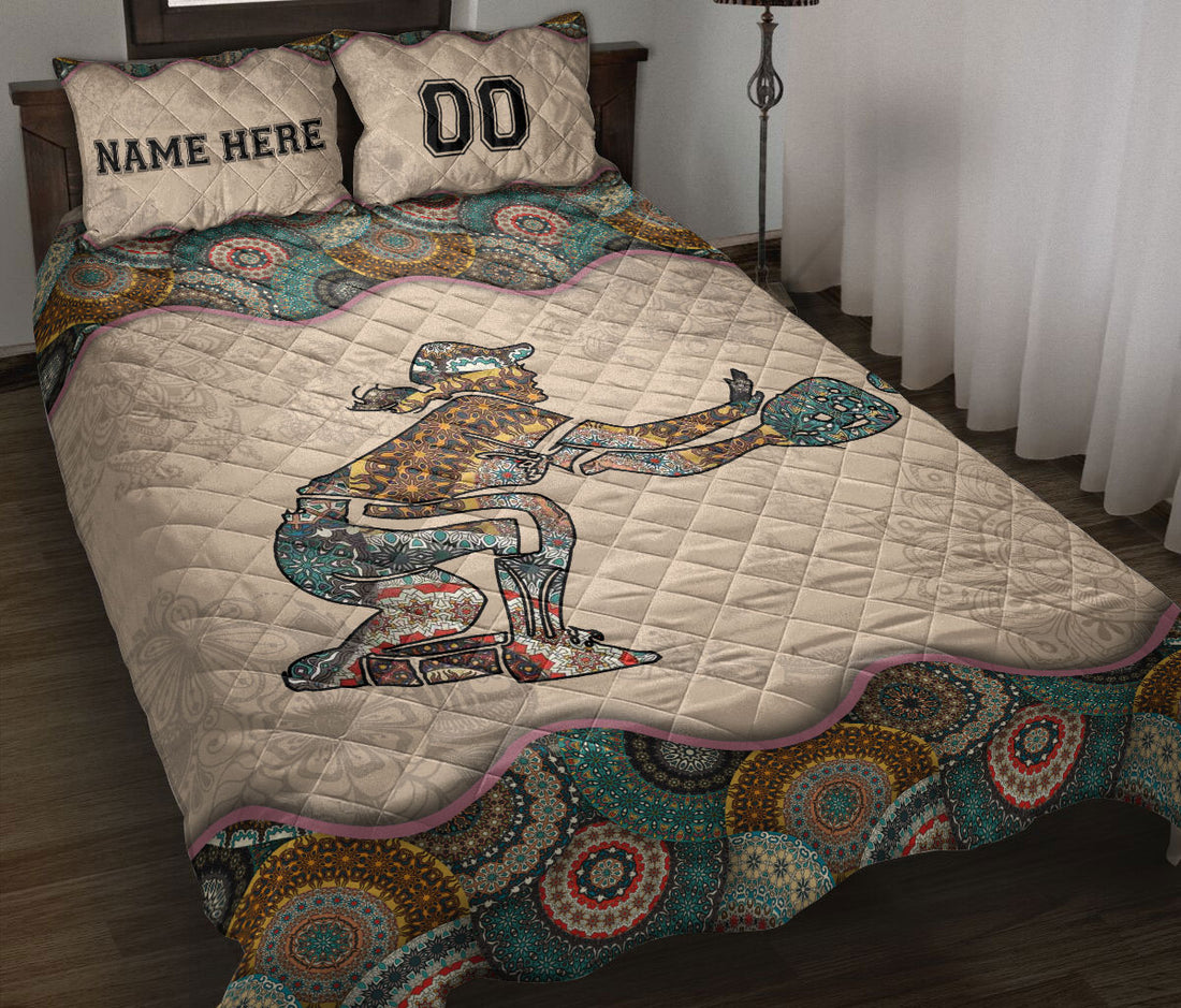 Ohaprints-Quilt-Bed-Set-Pillowcase-Baseball-Sofftball-Girl-Catcher-Mandala-Idea-Custom-Personalized-Name-Number-Blanket-Bedspread-Bedding-3177-Throw (55'' x 60'')