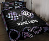 Ohaprints-Quilt-Bed-Set-Pillowcase-Checkered-Racing-Flag-Racer-Custom-Personalized-Name-Number-Blanket-Bedspread-Bedding-3318-Throw (55&#39;&#39; x 60&#39;&#39;)