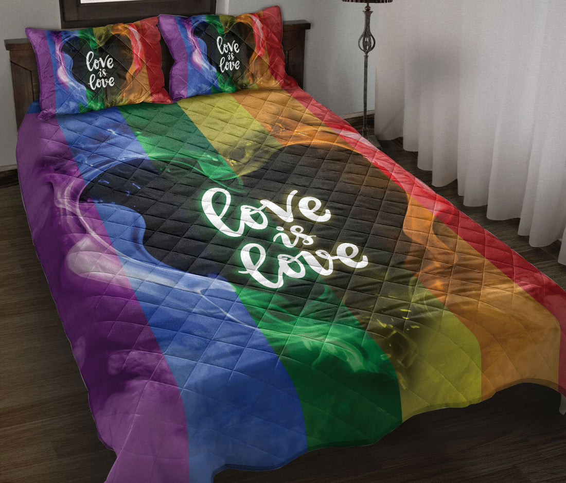 Ohaprints-Quilt-Bed-Set-Pillowcase-Lgbt-Pride-Love-Is-Love-Rainbow-Smoke-Heart-Housewarming-Unique-Gift-Idea-Blanket-Bedspread-Bedding-1939-Throw (55'' x 60'')