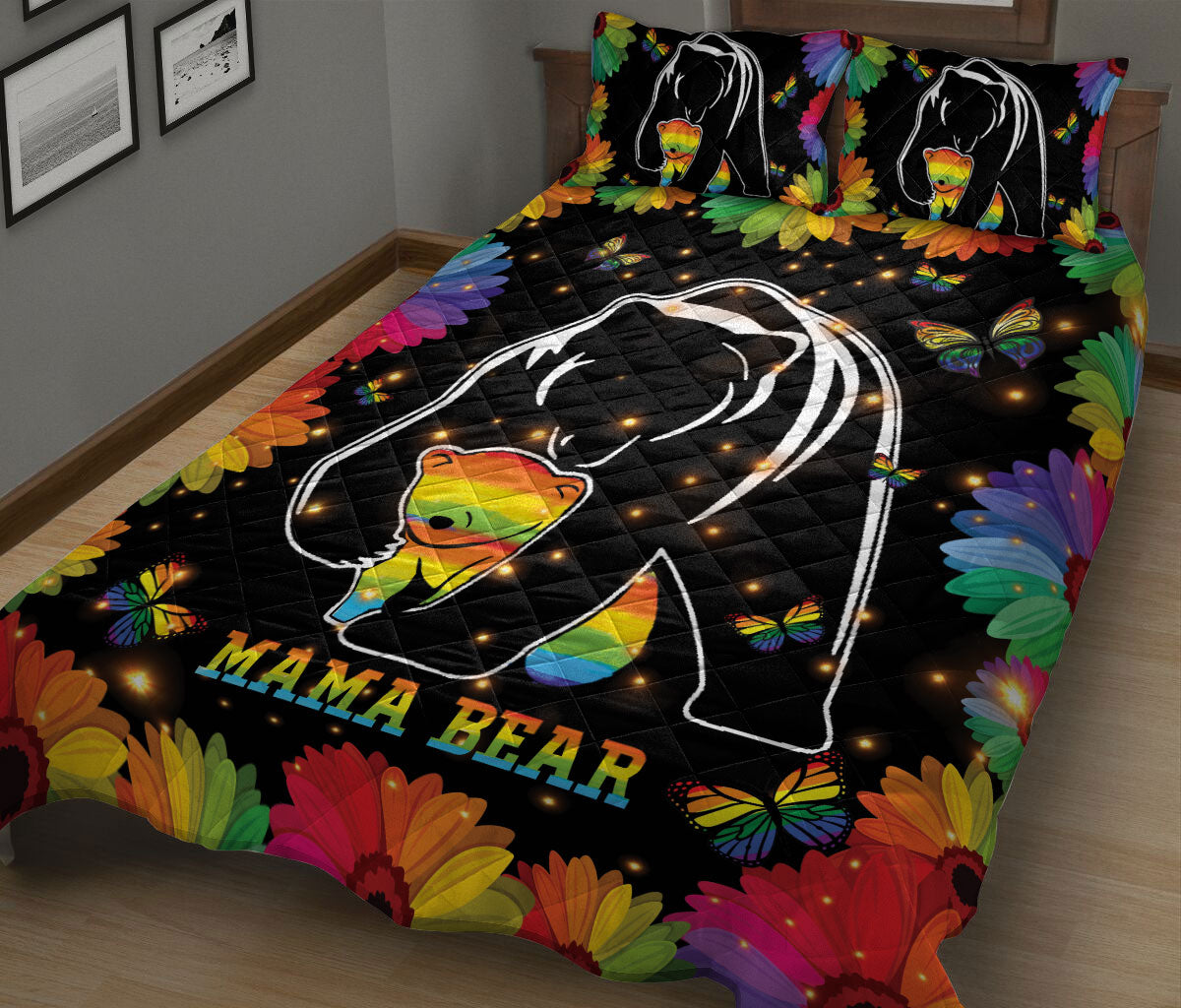 Ohaprints-Quilt-Bed-Set-Pillowcase-Mama-Bear-Rainbow-Sunflower-Lgbt-Pride-Support-Lgbt-Child-Unique-Idea-Blanket-Bedspread-Bedding-74-King (90'' x 100'')
