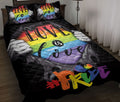 Ohaprints-Quilt-Bed-Set-Pillowcase-Rainbow-Lgbt-Love-Is-Love-Rainbow-Pride-Black-Gay-Lesbian-Transgender-Bisexual-Blanket-Bedspread-Bedding-731-Throw (55'' x 60'')