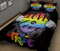 Ohaprints-Quilt-Bed-Set-Pillowcase-Rainbow-Lgbt-Love-Is-Love-Rainbow-Pride-Black-Gay-Lesbian-Transgender-Bisexual-Blanket-Bedspread-Bedding-731-King (90'' x 100'')