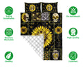 Ohaprints-Quilt-Bed-Set-Pillowcase-Skull-And-Sunflower-Pattern-Housewarming-Unique-Idea-Blanket-Bedspread-Bedding-2444-Double (70'' x 80'')