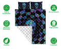 Ohaprints-Quilt-Bed-Set-Pillowcase-Skull-Checkered-Flag-Pattern-Hologram-Housewarming-Unique-Idea-Blanket-Bedspread-Bedding-185-Double (70'' x 80'')