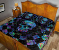 Ohaprints-Quilt-Bed-Set-Pillowcase-Skull-Checkered-Flag-Pattern-Hologram-Housewarming-Unique-Idea-Blanket-Bedspread-Bedding-185-Queen (80'' x 90'')
