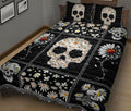 Ohaprints-Quilt-Bed-Set-Pillowcase-Skull-Daisy-Flower-Pattern-Housewarming-Unique-Idea-Blanket-Bedspread-Bedding-53-King (90'' x 100'')