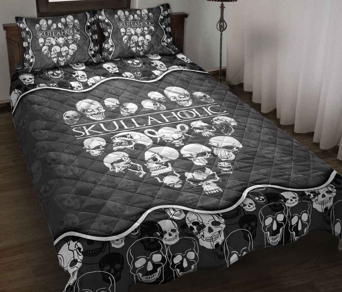 Ohaprints-Quilt-Bed-Set-Pillowcase-Skull-Lover-Skullaholic--Housewarming-Unique-Idea-Blanket-Bedspread-Bedding-707-Throw (55'' x 60'')