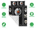 Ohaprints-Quilt-Bed-Set-Pillowcase-Skull-Daisy-You-Are-My-Sunshine-Flower-Skull-Unique-Idea-Blanket-Bedspread-Bedding-45-Double (70'' x 80'')