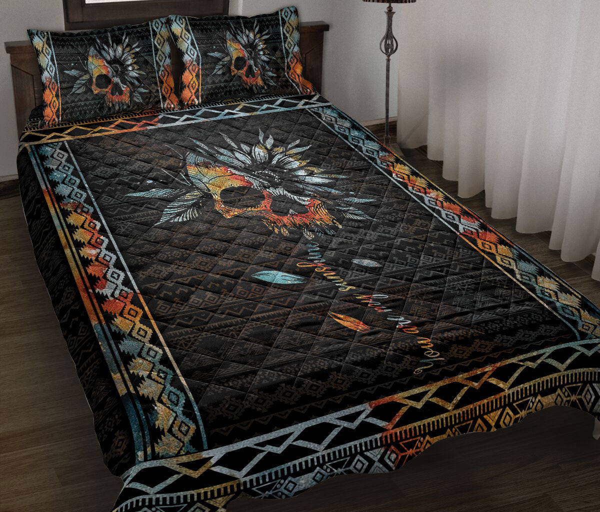 Ohaprints-Quilt-Bed-Set-Pillowcase-Skull-Mandala-Sunlower-You-Are-My-Sunshine-Pattern-Unique-Idea-Blanket-Bedspread-Bedding-2463-Throw (55'' x 60'')