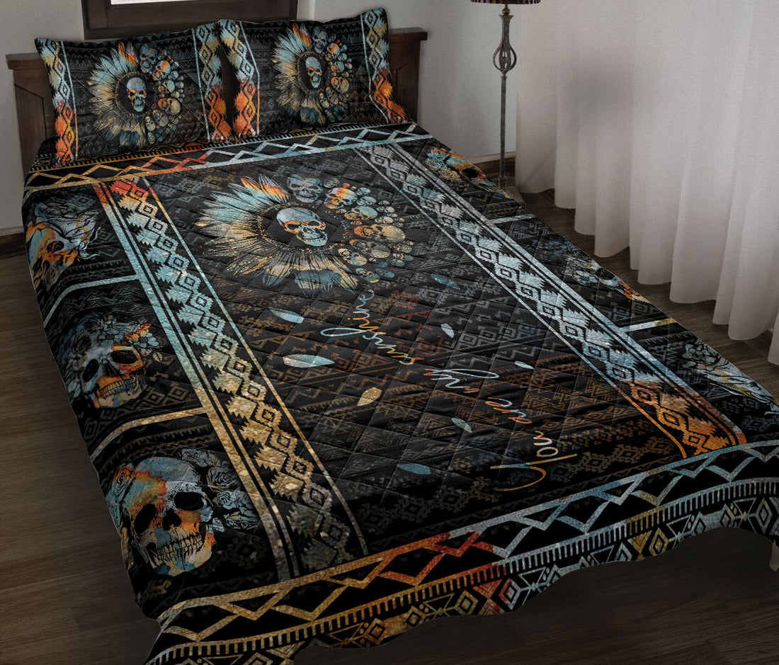 Ohaprints-Quilt-Bed-Set-Pillowcase-Skull-Sunflower-You-Are-My-Sunshine-Housewarming-Unique-Idea-Blanket-Bedspread-Bedding-691-Throw (55'' x 60'')