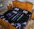 Ohaprints-Quilt-Bed-Set-Pillowcase-Black-Hologram-Football-Player-Lover-Fan-Gift-Custom-Personalized-Name-Number-Blanket-Bedspread-Bedding-2007-Queen (80'' x 90'')