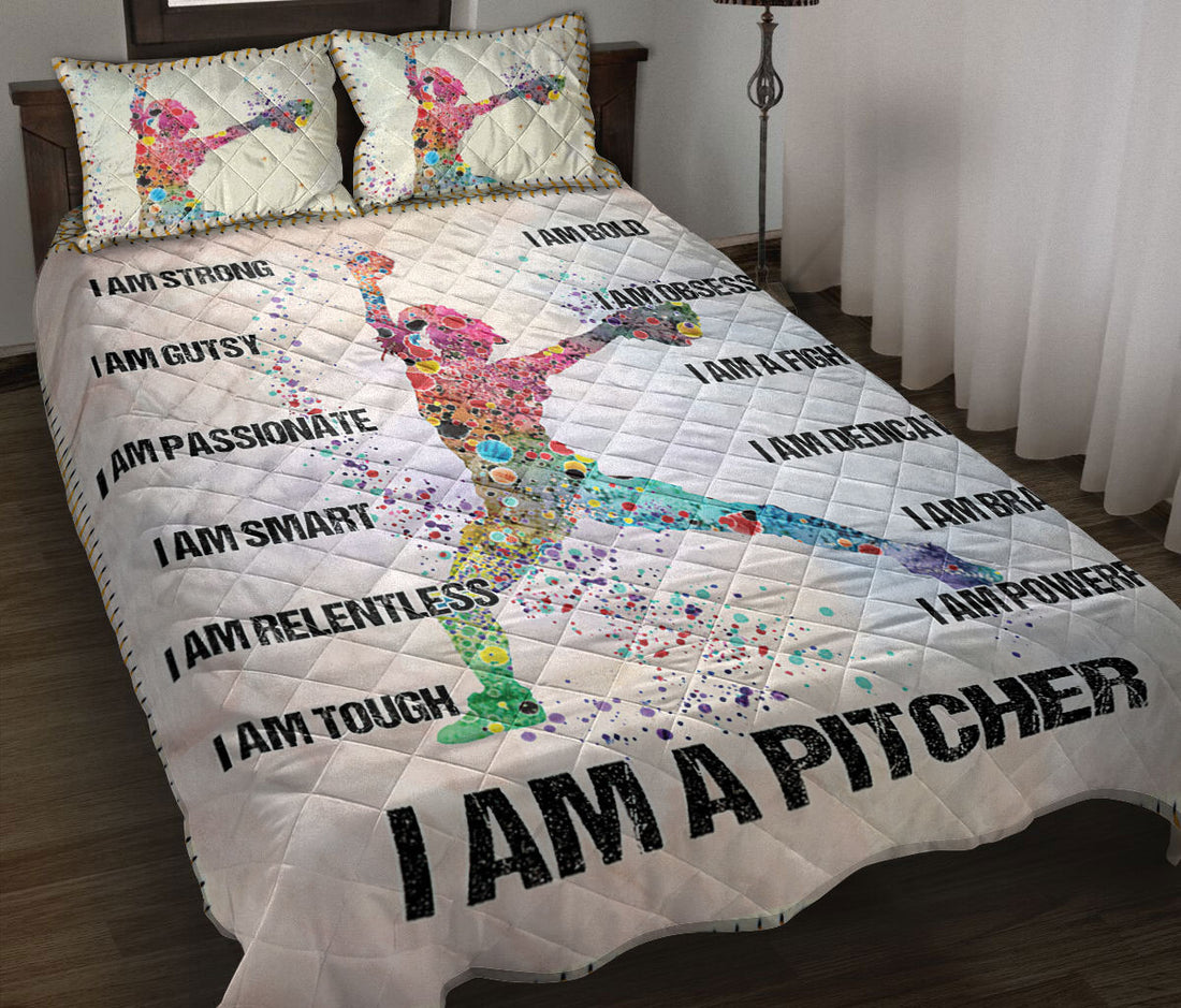 Ohaprints-Quilt-Bed-Set-Pillowcase-I-Am-Pitcher-Softball-Baseball-Girl-Player-Lover-Fan-Gift-Beige-Blanket-Bedspread-Bedding-2008-Throw (55'' x 60'')
