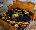 Ohaprints-Quilt-Bed-Set-Pillowcase-Sunflower-Softball-Granddaughter-Gift-Black-Custom-Personalized-Name-Number-Blanket-Bedspread-Bedding-1768-Queen (80'' x 90'')