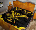 Ohaprints-Quilt-Bed-Set-Pillowcase-Sunflower-Black-Softball-Bat-Ball-You-Sunshine-Custom-Personalized-Name-Number-Blanket-Bedspread-Bedding-251-Queen (80'' x 90'')