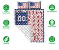 Ohaprints-Quilt-Bed-Set-Pillowcase-Baseball-Softball-Player-Batter-Posing-Us-Flag-Custom-Personalized-Name-Number-Blanket-Bedspread-Bedding-1769-Double (70'' x 80'')