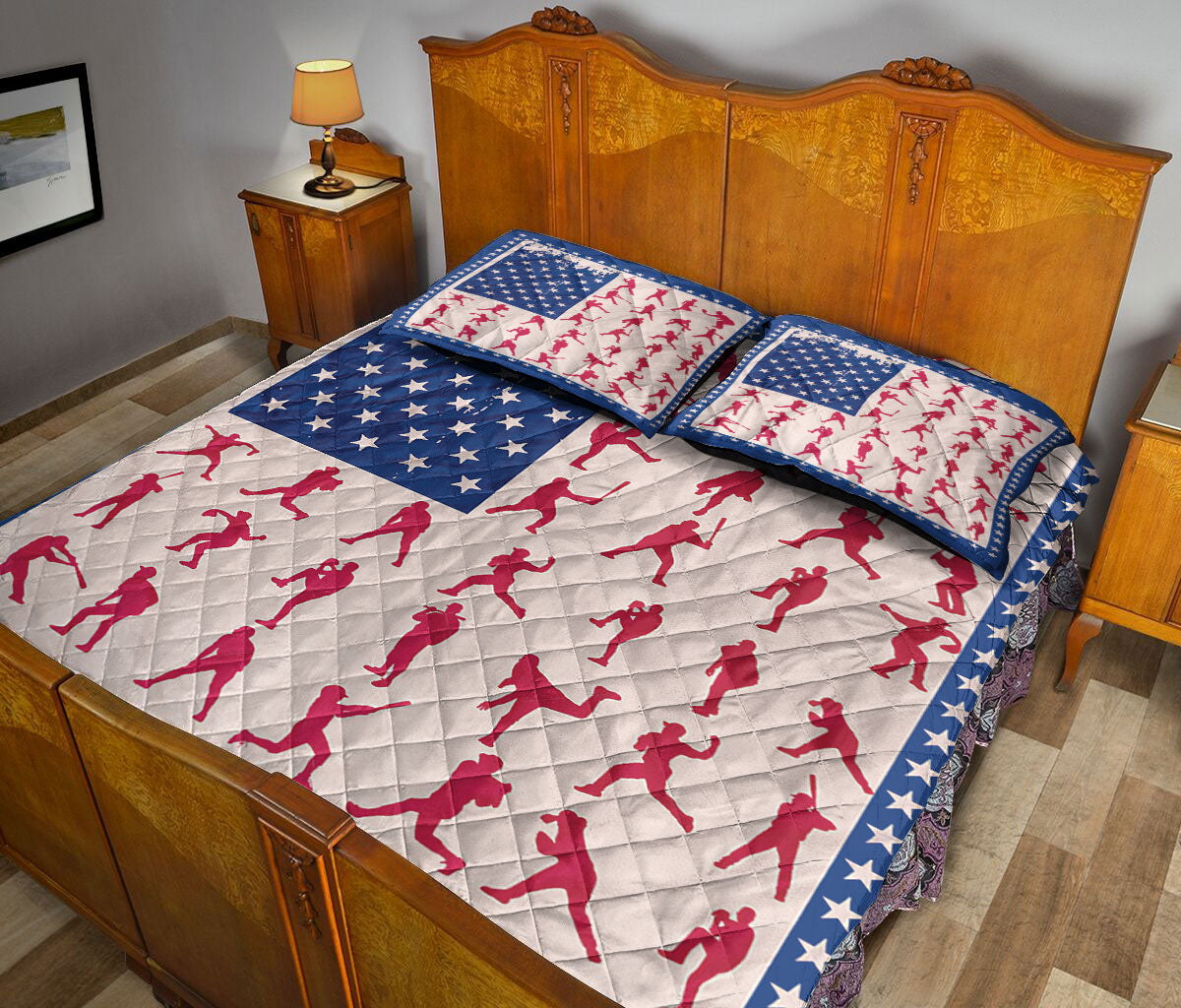 Ohaprints-Quilt-Bed-Set-Pillowcase-Baseball-Softball-Lover-Player-Batter-Pitcher-Posing-America-Us-Flag-Fan-Gift-Blanket-Bedspread-Bedding-2009-Queen (80'' x 90'')