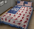 Ohaprints-Quilt-Bed-Set-Pillowcase-Hockey-Fan-Lover-Player-Posing-America-Us-Flag-Custom-Personalized-Name-Number-Blanket-Bedspread-Bedding-2602-King (90'' x 100'')