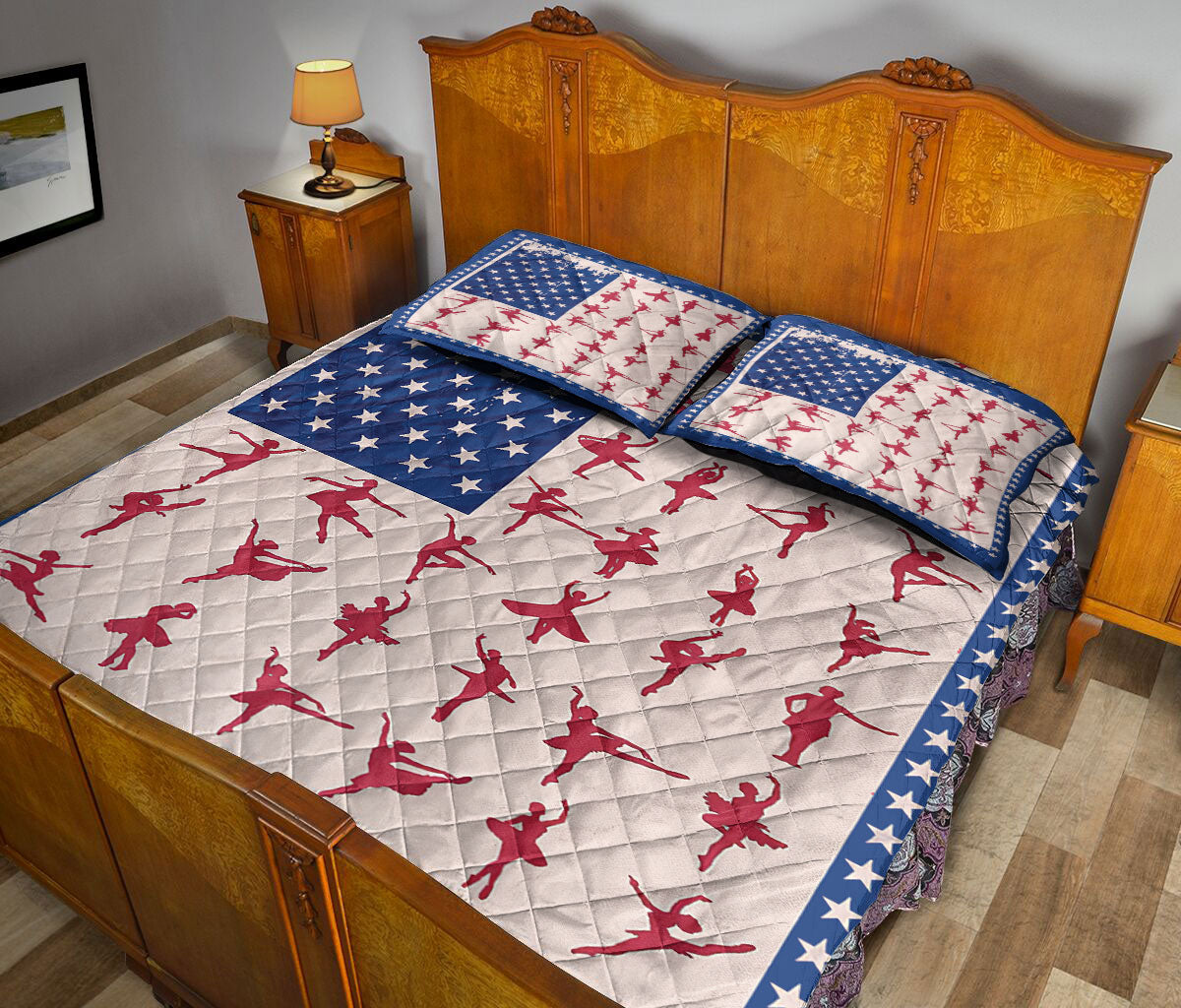 Ohaprints-Quilt-Bed-Set-Pillowcase-Ballet-Dancer-Posing-America-Us-Flag-Ballet-Dancing-Lover-Gift-Blanket-Bedspread-Bedding-843-Queen (80'' x 90'')
