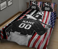 Ohaprints-Quilt-Bed-Set-Pillowcase-Softball-Baseball-Lover-Player-America-Us-Flag-Custom-Personalized-Name-Number-Blanket-Bedspread-Bedding-2358-King (90'' x 100'')