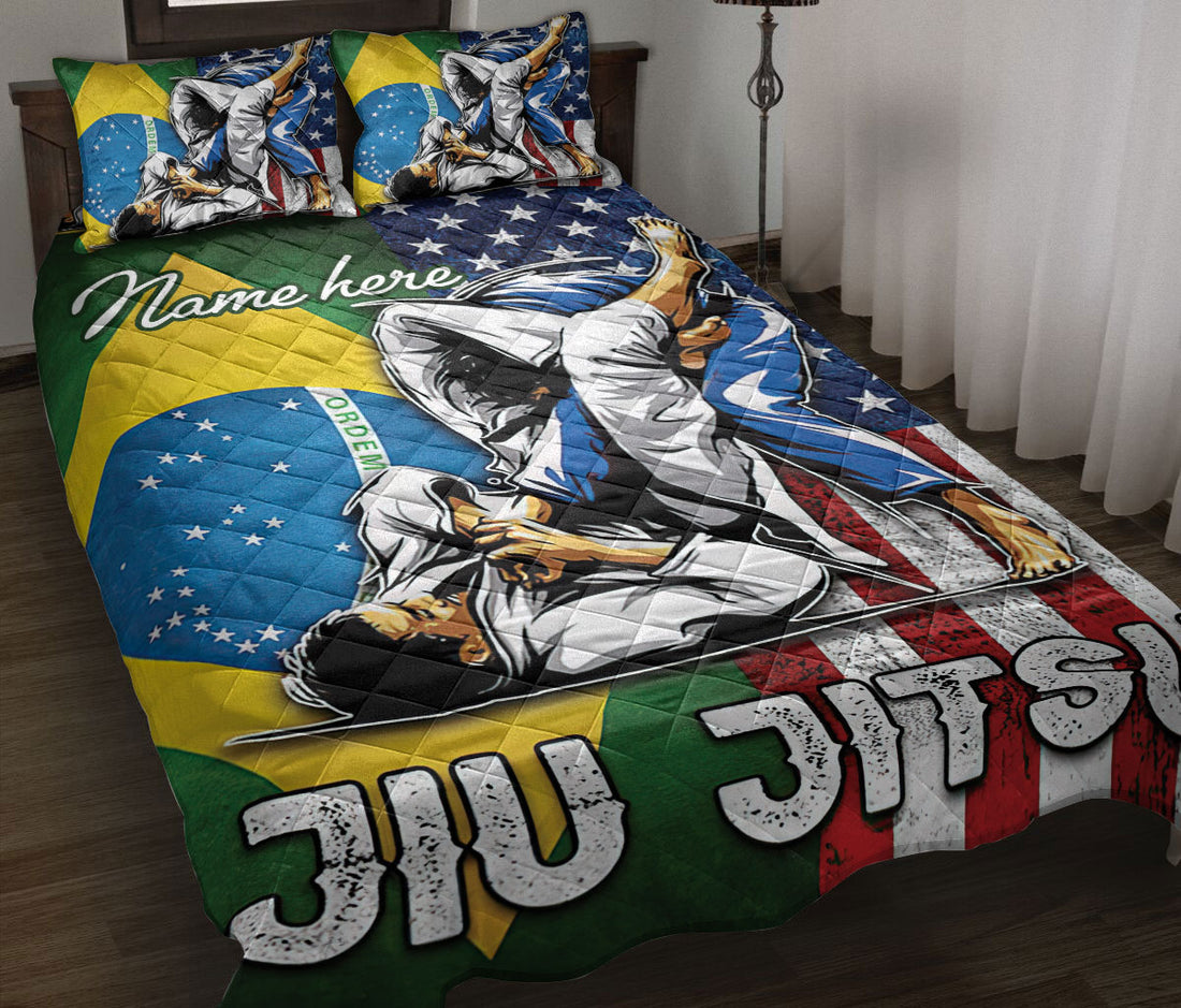 Ohaprints-Quilt-Bed-Set-Pillowcase-Brazil-Brazilian-American-Jiu-Jitsu-Pugilist-Custom-Personalized-Name-Blanket-Bedspread-Bedding-253-Throw (55'' x 60'')