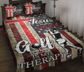 Ohaprints-Quilt-Bed-Set-Pillowcase-Jesus-Is-My-Savior-Golf-Is-My-Therapy-Golfer-Golf-Lover-Player-Gift-Idea-Blanket-Bedspread-Bedding-1425-Throw (55'' x 60'')