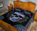 Ohaprints-Quilt-Bed-Set-Pillowcase-Hologram-Mandala-Skull-Skeleton-Unique-Idea-Custom-Personalized-Name-Blanket-Bedspread-Bedding-3684-King (90'' x 100'')