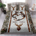 Ohaprints-Quilt-Bed-Set-Pillowcase-Hunting-Hunter-Couple-Deer-Buck-Doe-Heart-Custom-Personalized-Name-Blanket-Bedspread-Bedding-3775-King (90'' x 100'')