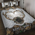 Ohaprints-Quilt-Bed-Set-Pillowcase-Sunflower-Deer-Antler-Heart-Hunting-Hunter-Custom-Personalized-Name-Blanket-Bedspread-Bedding-3779-Throw (55'' x 60'')