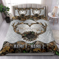 Ohaprints-Quilt-Bed-Set-Pillowcase-Sunflower-Deer-Antler-Heart-Hunting-Hunter-Custom-Personalized-Name-Blanket-Bedspread-Bedding-3779-King (90'' x 100'')