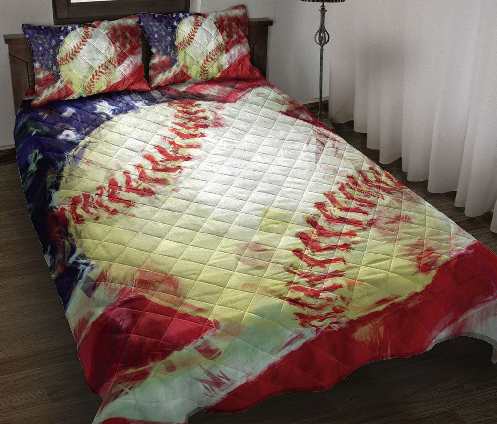 Ohaprints-Quilt-Bed-Set-Pillowcase-Baseball-Softball-Ball-America-Us-Flag-Gift-For-Player-Fan-Blanket-Bedspread-Bedding-1240-Throw (55'' x 60'')