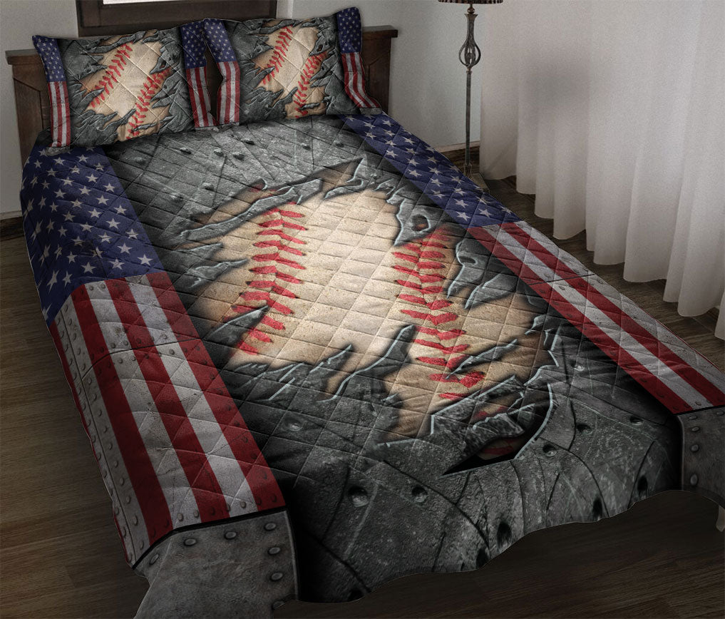 Ohaprints-Quilt-Bed-Set-Pillowcase-Metal-Crack-Pattern-Baseball-Softball-America-Us-Flag-Gift-Idea-Blanket-Bedspread-Bedding-186-Throw (55'' x 60'')