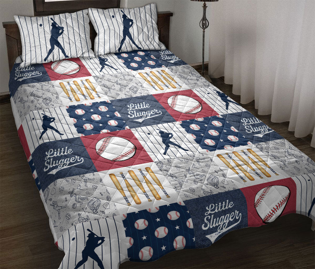 Ohaprints-Quilt-Bed-Set-Pillowcase-Little-Slugger-Baseball-Batter-Patchwork-Player-Fan-Gift-Idea-Blanket-Bedspread-Bedding-675-Throw (55'' x 60'')