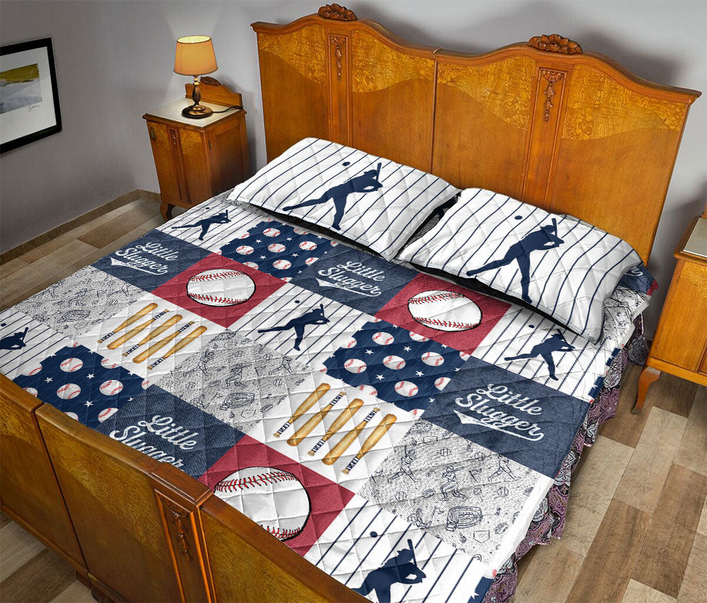 Ohaprints-Quilt-Bed-Set-Pillowcase-Little-Slugger-Baseball-Batter-Patchwork-Player-Fan-Gift-Idea-Blanket-Bedspread-Bedding-675-Queen (80'' x 90'')