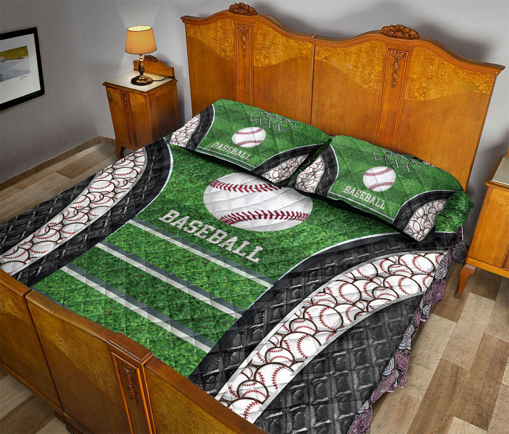 Ohaprints-Quilt-Bed-Set-Pillowcase-Baseball-Ball-Baseball-Field-Green-Gift-Idea-For-Player-Fan-Blanket-Bedspread-Bedding-714-Queen (80'' x 90'')