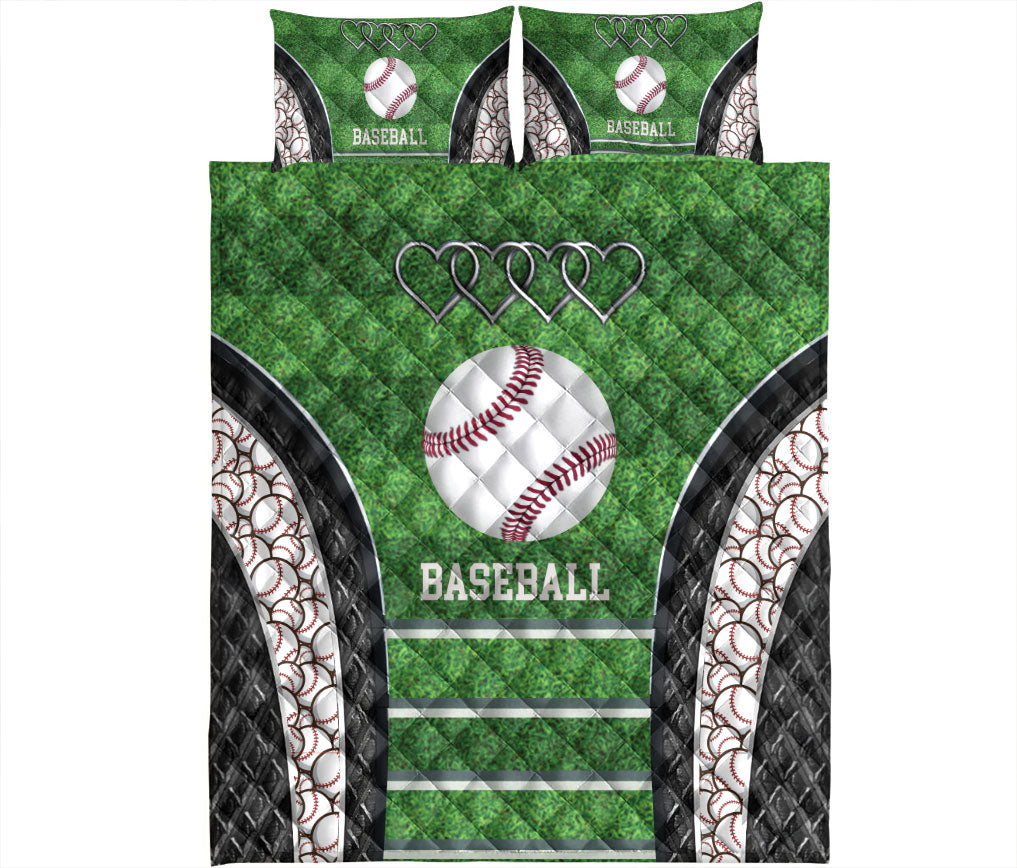 Ohaprints-Quilt-Bed-Set-Pillowcase-Baseball-Ball-Baseball-Field-Green-Gift-Idea-For-Player-Fan-Blanket-Bedspread-Bedding-714-King (90'' x 100'')