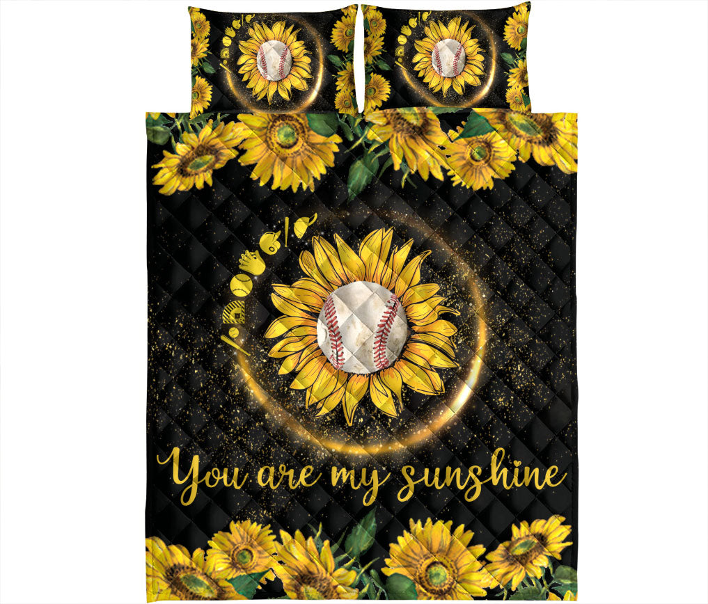 Ohaprints-Quilt-Bed-Set-Pillowcase-You-Are-My-Sunshine-Basseball-Ball-Sunflower-Player-Fan-Gift-Idea-Blanket-Bedspread-Bedding-1357-King (90'' x 100'')