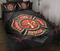 Ohaprints-Quilt-Bed-Set-Pillowcase-Firefighter-Badge-Black-Red-Firemen-Unique-Gift-Idea-Blanket-Bedspread-Bedding-2946-Throw (55'' x 60'')