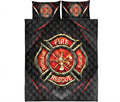 Ohaprints-Quilt-Bed-Set-Pillowcase-Firefighter-Badge-Black-Red-Firemen-Unique-Gift-Idea-Blanket-Bedspread-Bedding-2946-King (90'' x 100'')