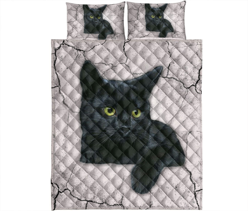 Ohaprints-Quilt-Bed-Set-Pillowcase-Black-Cat-Vintage-Animal-Pet-Lover-Unique-Gift-Idea-Blanket-Bedspread-Bedding-181-King (90'' x 100'')