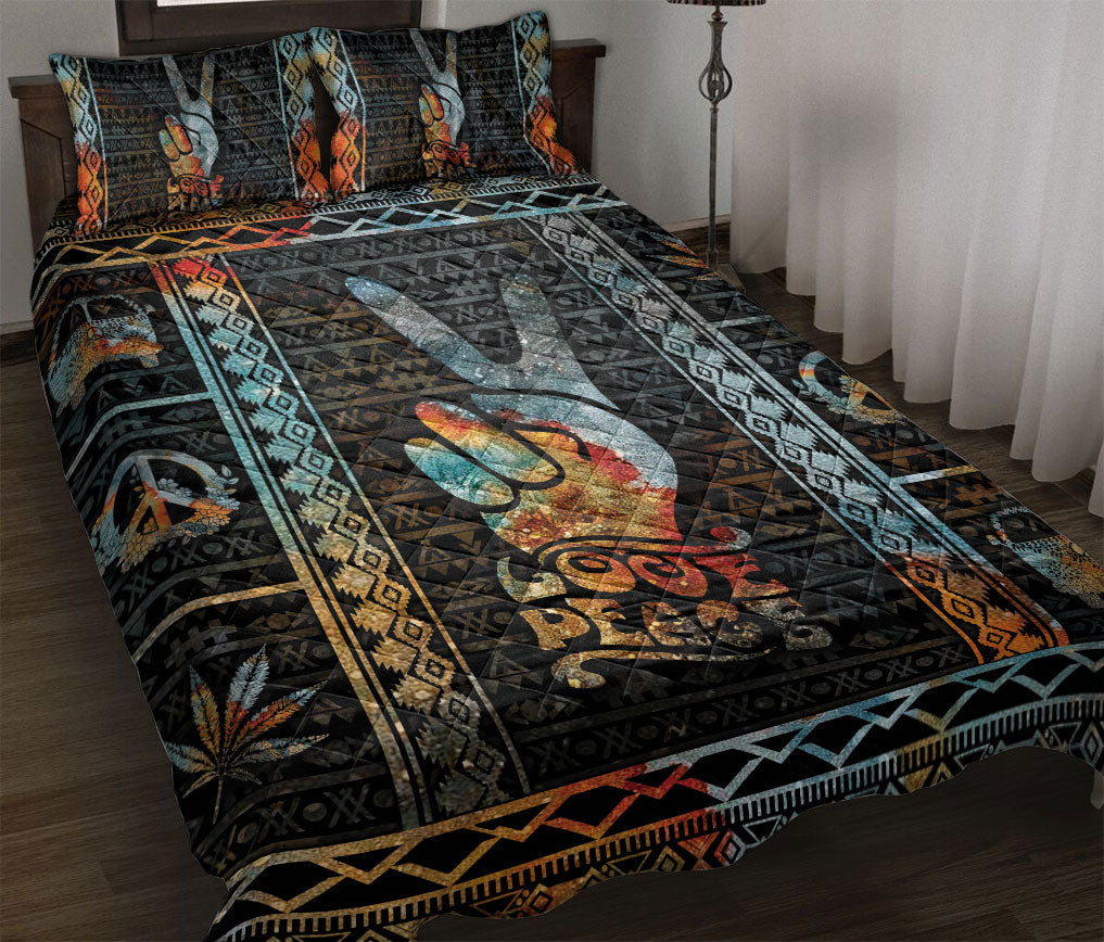 Ohaprints-Quilt-Bed-Set-Pillowcase-Peace-Hope-Love-Sign-Hand-Vintage-Camo-Hippie-Unique-Gift-Idea-Blanket-Bedspread-Bedding-1289-Throw (55'' x 60'')