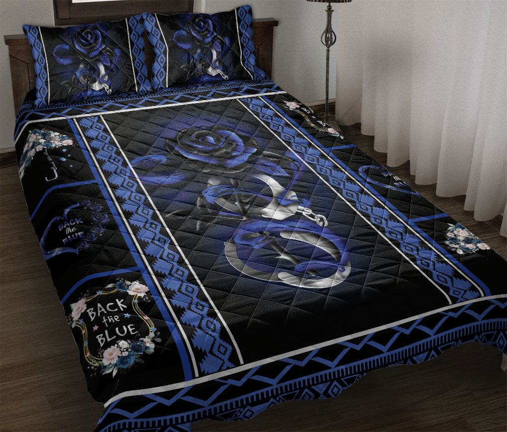 Ohaprints-Quilt-Bed-Set-Pillowcase-Back-The-Blue-Rose-Police-Patchwork-Unique-Gift-Blanket-Bedspread-Bedding-179-Throw (55'' x 60'')