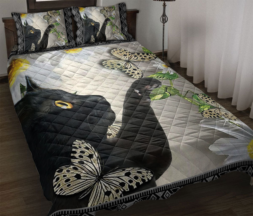 Ohaprints-Quilt-Bed-Set-Pillowcase-Black-Cat-Butterfly-Flower-Animal-Pet-Lover-Unique-Gift-Blanket-Bedspread-Bedding-1358-Throw (55'' x 60'')