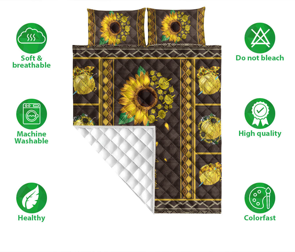 Ohaprints-Quilt-Bed-Set-Pillowcase-Quilting-Knitting-Sunflower-You-Are-My-Sunshine-Yellow-Patchwork-Unique-Gift-Blanket-Bedspread-Bedding-1947-Double (70'' x 80'')