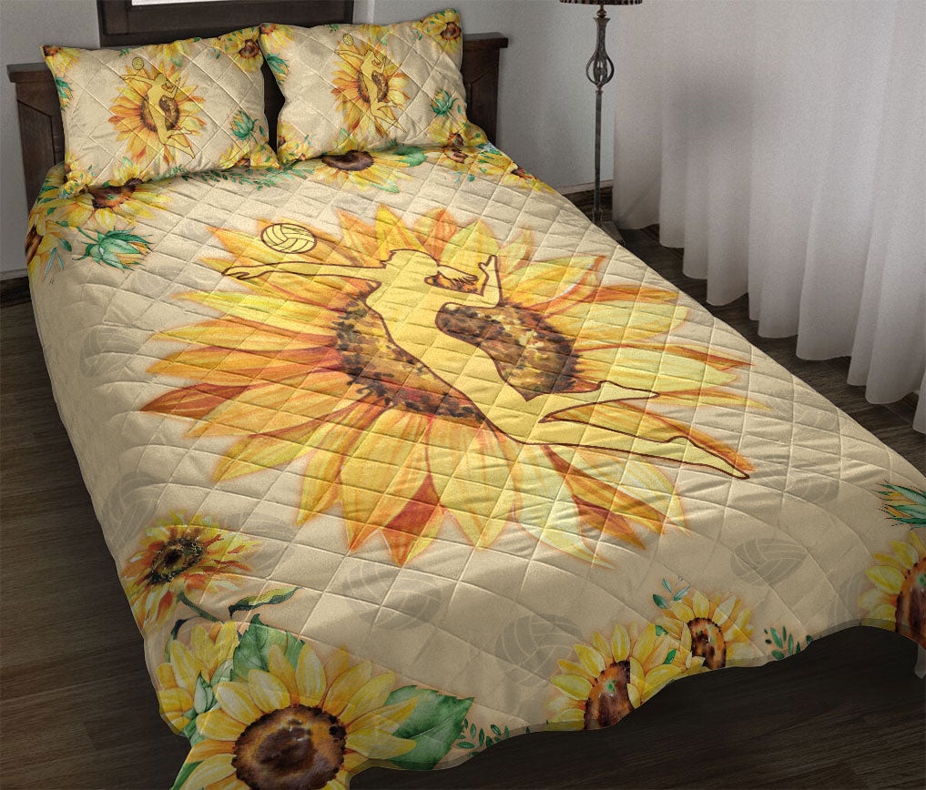 Ohaprints-Quilt-Bed-Set-Pillowcase-Volleyball-Girl-Sunflower-Yellow-Player-Fan-Unique-Gift-Blanket-Bedspread-Bedding-2538-Throw (55'' x 60'')